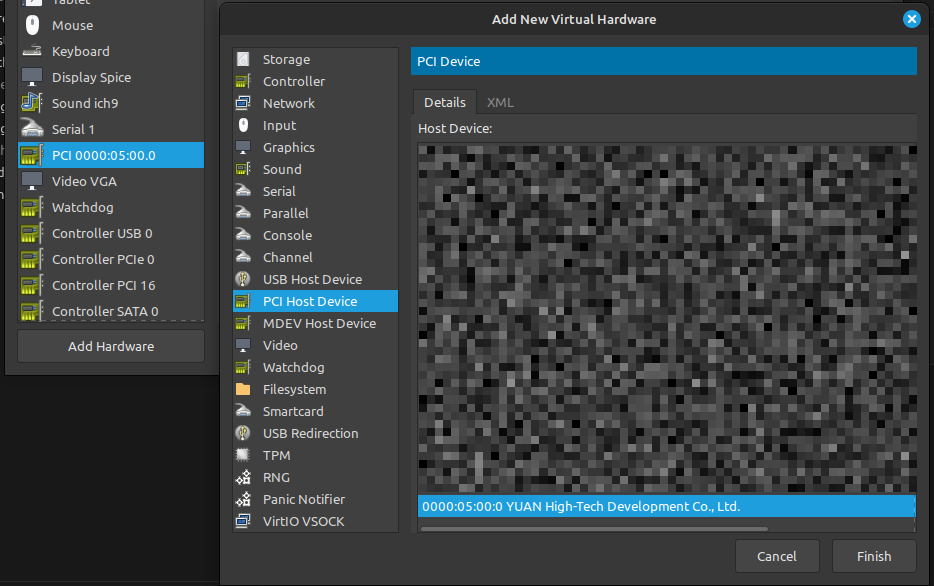The last entry shows the relevant host device. Double click it to add it.